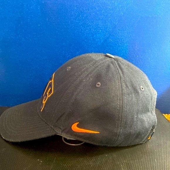Vintage Nike Blue and Orange Adjustable Baseball Hat with Velcro Closure - Picture 2 of 6